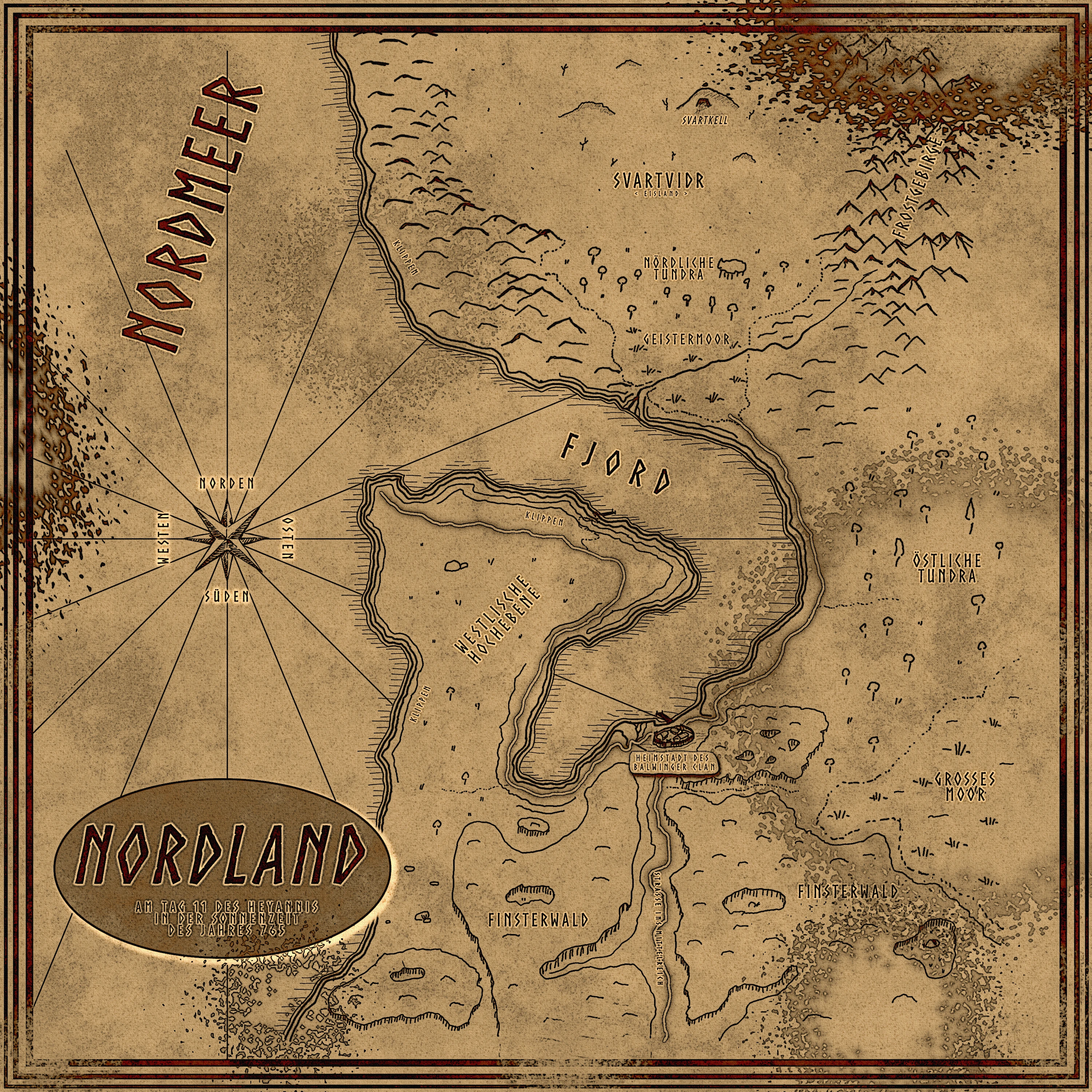 Karte von Nordland und Eisland